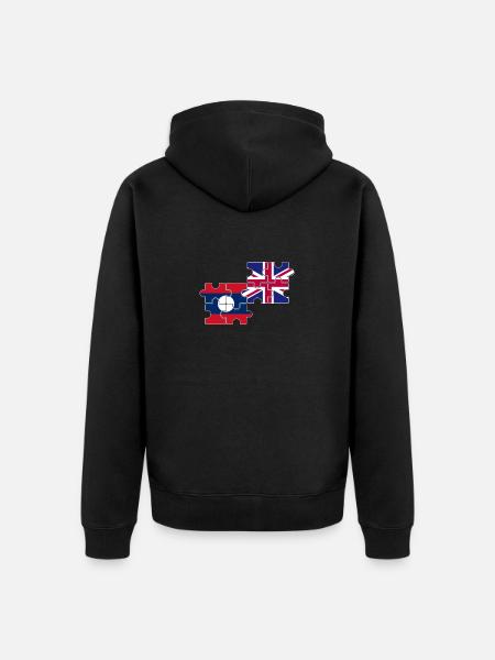Laos UK Flag British Laotian - Unisex Premium Organic Zip Hoodie - black