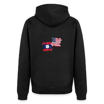 Laos USA Flag Laotien américain - Veste à capuche bio Premium Unisexe - noir - Dos - Nico (187cm)