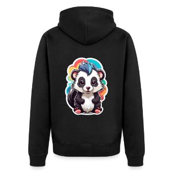 Skunk Mignon Enfant Couleur - Veste à capuche bio Premium Unisexe - noir - Dos - Nico (187cm)