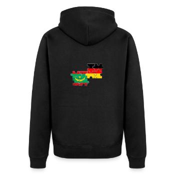 Mauritania Germany Vintage Flag Mauritanian - Unisex Premium Organic Zip Hoodie - black - Back - Nico (187cm)
