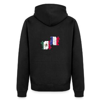 Mexico France Vintage Flag Mexicans - Unisex Premium Organic Zip Hoodie - black - Back - Nico (187cm)