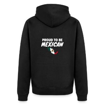 Fier d’être mexicain Drapeau de la carte mexicaine - Veste à capuche bio Premium Unisexe - noir - Dos - Nico (187cm)
