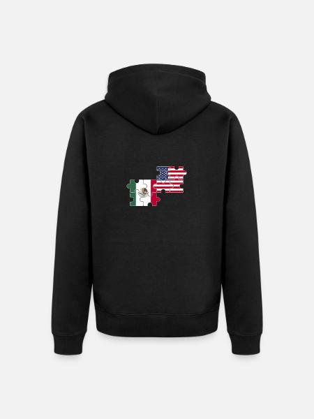 Mexico USA Flag American Mexicans - Unisex Premium Organic Zip Hoodie - black