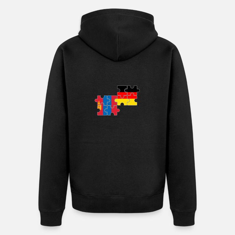 Mongolie Allemagne Drapeau Allemand Mongol - Veste à capuche bio Premium Unisexe - noir