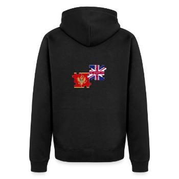 Montenegro UK Flag British Montenegrin - Unisex Premium Organic Zip Hoodie - black - Back - Nico (187cm)