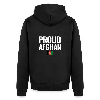 Fier drapeau afghan d’époque de l’Afghanistan - Veste à capuche bio Premium Unisexe - noir - Dos - Nico (187cm)