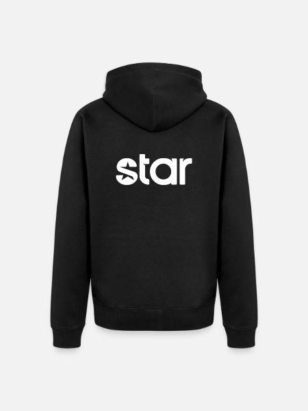 Star - Stern - Unisex Premium Bio Zip Hoodie - Schwarz