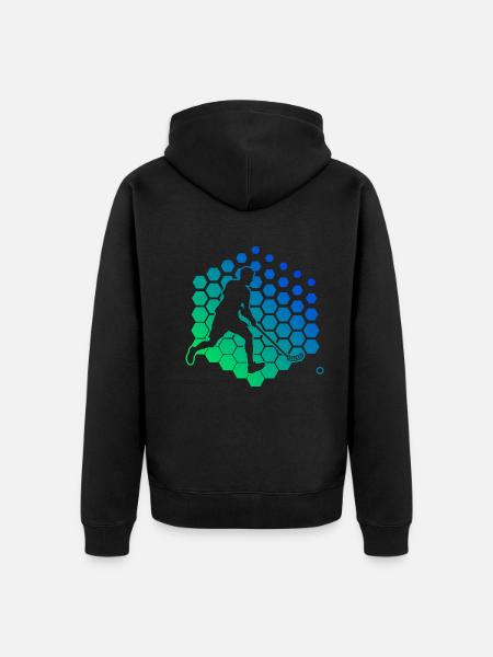 Naisten salibandy-salibandy-salibandy - Premium unisex luomu-huppari vetoketjulla - musta