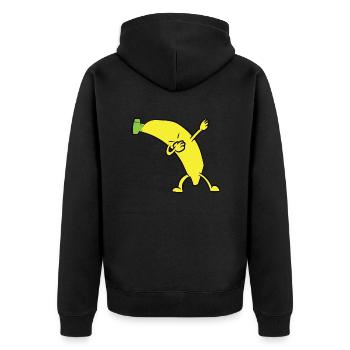 Banana - DAB, dab, dabbing, dance - Unisex Premium Organic Zip Hoodie - black - Back - Nico (187cm)