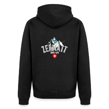 Zermatt Winter swiss alps - Veste à capuche bio Premium Unisexe - noir - Dos - Nico (187cm)