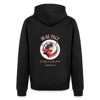 Schorle Riesling Pfalz Mundart Woi Dubbeglas Motiv - Unisex Premium Bio Zip Hoodie - Schwarz - Hinten - Nico (187cm)