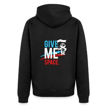 Give me Space Artwork - Unisex Premium Bio Zip Hoodie - Schwarz - Hinten - Nico (187cm)