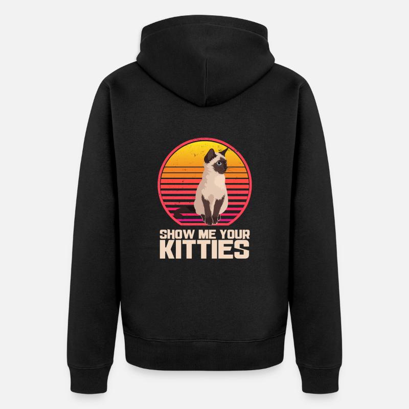 Montrez-moi vos chatons - Veste à capuche bio Premium Unisexe - noir