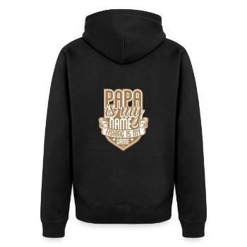 Pêche au papa - Veste à capuche bio Premium Unisexe - noir - Dos - Nico (187cm)