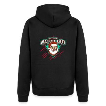 Bad Santa Claus - Unisex Premium Organic Zip Hoodie - black - Back - Nico (187cm)