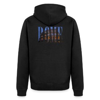 Rome, Italie, voyages, vacances, Colisée - Veste à capuche bio Premium Unisexe - noir - Dos - Nico (187cm)