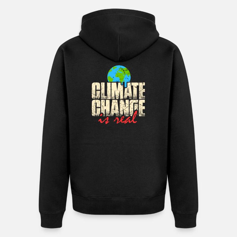 Le changement climatique est réel - Veste à capuche bio Premium Unisexe - noir