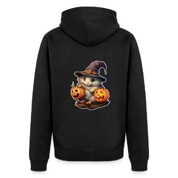 Souris magique d’Halloween - Veste à capuche bio Premium Unisexe - noir - Dos - Nico (187cm)