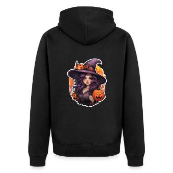 Halloween Witch 3 - Unisex Premium Organic Zip Hoodie - black - Back - Nico (187cm)