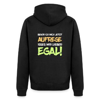 Ist mir egal - Unisex Premium Bio Zip Hoodie - Schwarz - Hinten - Nico (187cm)