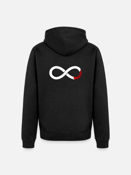 Infinity Love - Unisex Premium Bio Zip Hoodie - Schwarz
