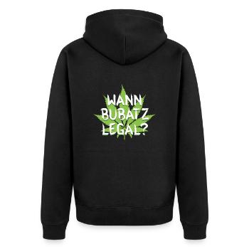 Bubatz - Unisex Premium Bio Zip Hoodie - Schwarz - Hinten - Nico (187cm)