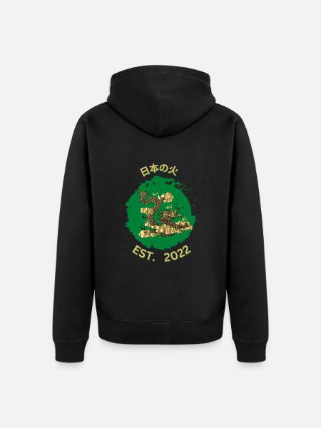 日本の火 - Unisex Premium Organic Zip Hoodie - black
