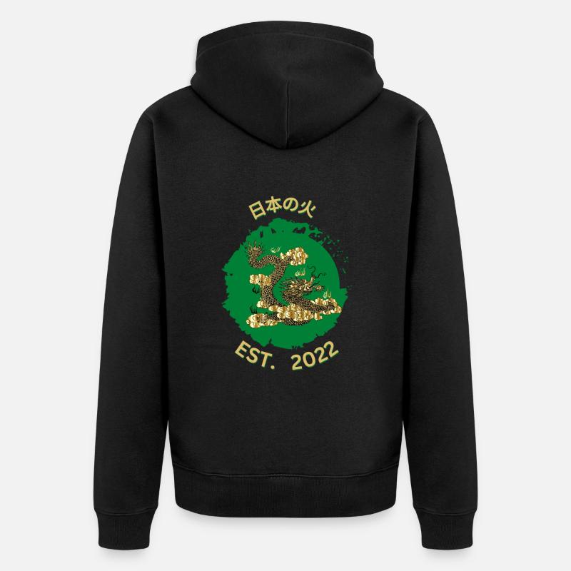 日本の火 - Veste à capuche bio Premium Unisexe - noir
