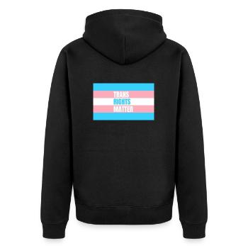 Trans Rights Matter - Unisex Premium Organic Zip Hoodie - black - Back - Nico (187cm)