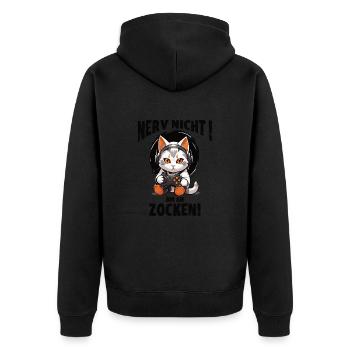 Ne vous embêtez pas ! Je joue ! - Veste à capuche bio Premium Unisexe - noir - Dos - Nico (187cm)