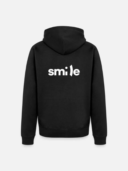 Smile - Unisex Premium Bio Zip Hoodie - Schwarz