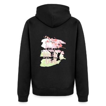 live laugh love - Unisex Premium Bio Zip Hoodie - Schwarz - Hinten - Nico (187cm)