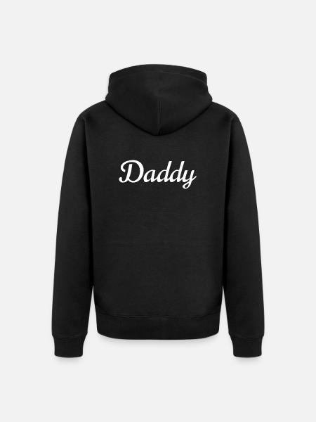 Daddy white - Unisex Premium Organic Zip Hoodie - black