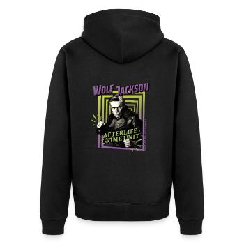 Beetlejuice 2 Wolf Jackson Afterlife Crime Unit - Unisex Premium Organic Zip Hoodie - black - Back - Nico (187cm)