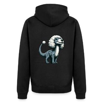 Bizarre Dino-Trex-Poodle-Fusion Mythical Creatures - Unisex Premium Organic Zip Hoodie - black - Back - Nico (187cm)