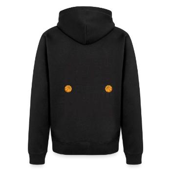 Who Needs Refs When You Have Basketball Moms - Unisex Premium Bio Zip Hoodie - Schwarz - Hinten - Nico (187cm)