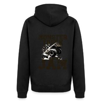 Monster Truck sont mes camions monstres de confiture - Veste à capuche bio Premium Unisexe - noir - Dos - Nico (187cm)