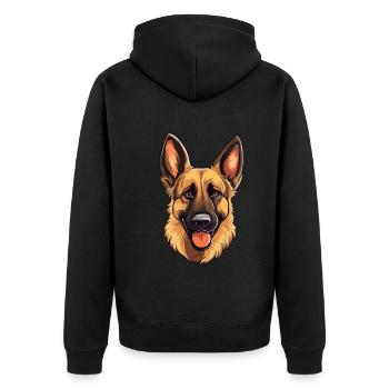 Just A Girl Who Loves German Shepherd für - Unisex Premium Bio Zip Hoodie - Schwarz - Hinten - Nico (187cm)