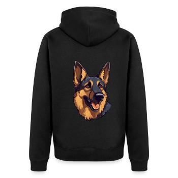 Just A Girl Who Loves German Shepherd für - Unisex Premium Bio Zip Hoodie - Schwarz - Hinten - Nico (187cm)