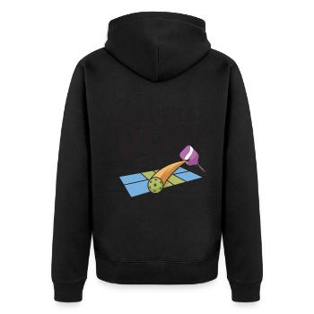 Pickleball Racket for Pickle Ball, Was That Out - Unisex Premium Organic Zip Hoodie - black - Back - Nico (187cm)
