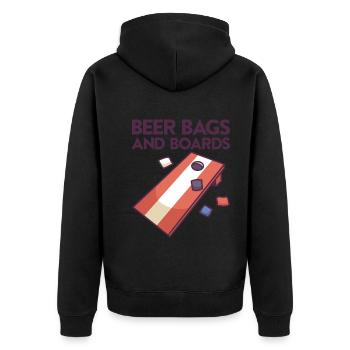 Jeu de Cornhole Tenue de trou de maïs avec Cornhole - Veste à capuche bio Premium Unisexe - noir - Dos - Nico (187cm)