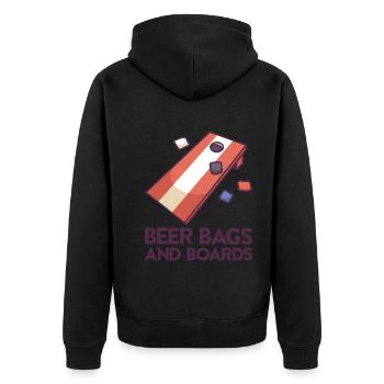 Jeu de Cornhole Tenue de trou de maïs avec Cornhole - Veste à capuche bio Premium Unisexe - noir - Dos - Nico (187cm)