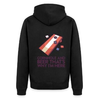 Jeu de Cornhole Tenue de trou de maïs avec Cornhole - Veste à capuche bio Premium Unisexe - noir - Dos - Nico (187cm)