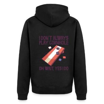 Jeu de Cornhole Tenue de trou de maïs avec Cornhole - Veste à capuche bio Premium Unisexe - noir - Dos - Nico (187cm)