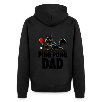 Table Tennis Katze Pingpong Black Cat Dad Outfit - Veste à capuche bio Premium Unisexe - noir - Dos - Nico (187cm)