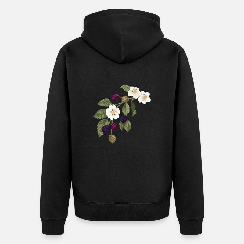 Fleur de mûre - Veste à capuche bio Premium Unisexe - noir