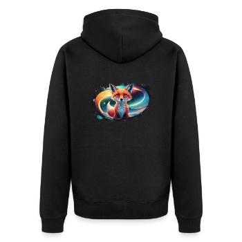 Renard - Illustration - Veste à capuche bio Premium Unisexe - noir - Dos - Nico (187cm)