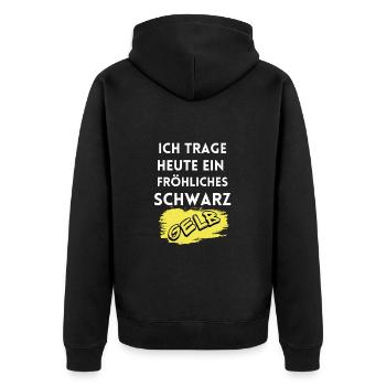 Je porte un Dortmund noir et jaune joyeux - Veste à capuche bio Premium Unisexe - noir - Dos - Nico (187cm)