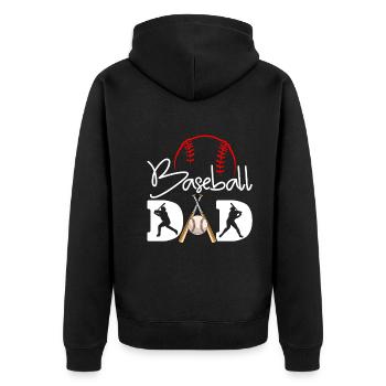 Baseball Dad Player Lovers Fathers Day - Unisex Premium Organic Zip Hoodie - black - Back - Nico (187cm)