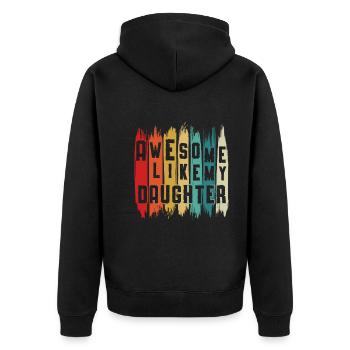 Génial comme ma fille Drôle fête des pères - Veste à capuche bio Premium Unisexe - noir - Dos - Nico (187cm)